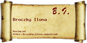 Broczky Ilona névjegykártya